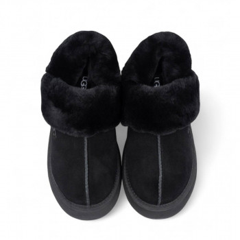 Женские меховые тапочки UGG Slippers Disquette Черные