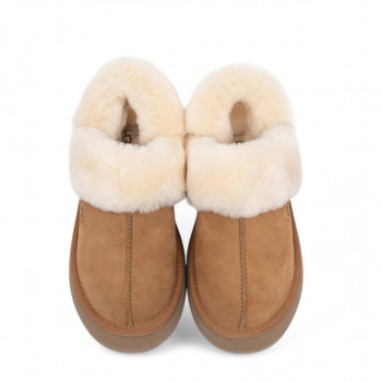 Женские меховые тапочки UGG Slippers Disquette Рыжие