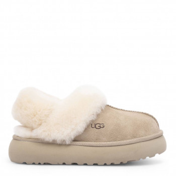 Женские меховые тапочки UGG Slippers Disquette Бежевые