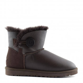 UGG Mini Bailey Button Metallic Chocolate