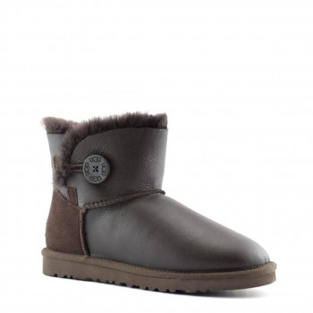 UGG Mini Bailey Button Metallic Chocolate