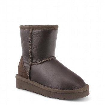 Детские UGG Classic Short Metallic Chocolate