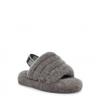 Женские меховые тапочки UGG Fluff Yeah Slide Серые