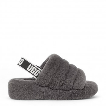 Женские меховые тапочки UGG Fluff Yeah Slide Серые