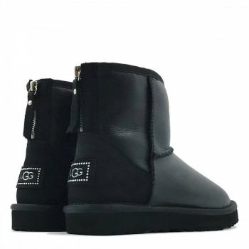 Женские UGG Classic Mini Zip Metallic Black