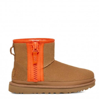 Женские UGG Classic Mini Zipper Tape Logo Рыжие