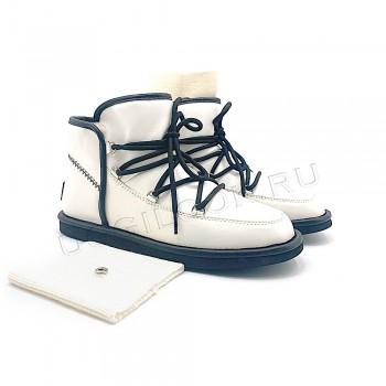 Женские ботинки Ugg Lodge Mini Leather Белые