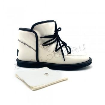 Женские ботинки Ugg Lodge Mini Leather Белые